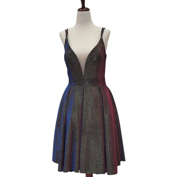 NWT Women's Short Iridescent Sparkle Dress Color Changing - Picture 1 of 5